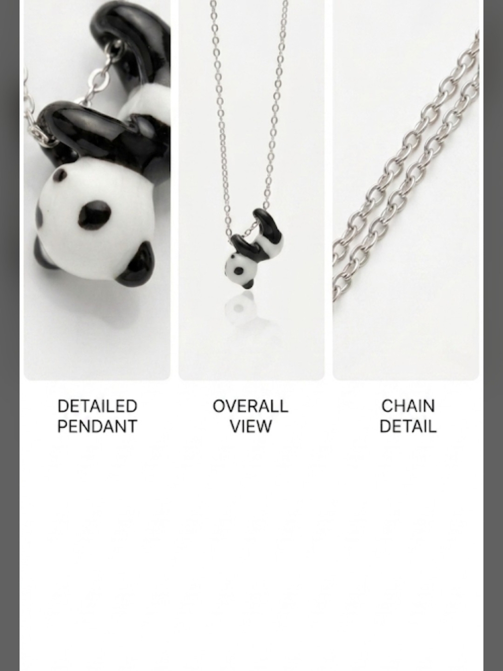 Black & White Panda Pendant Necklace